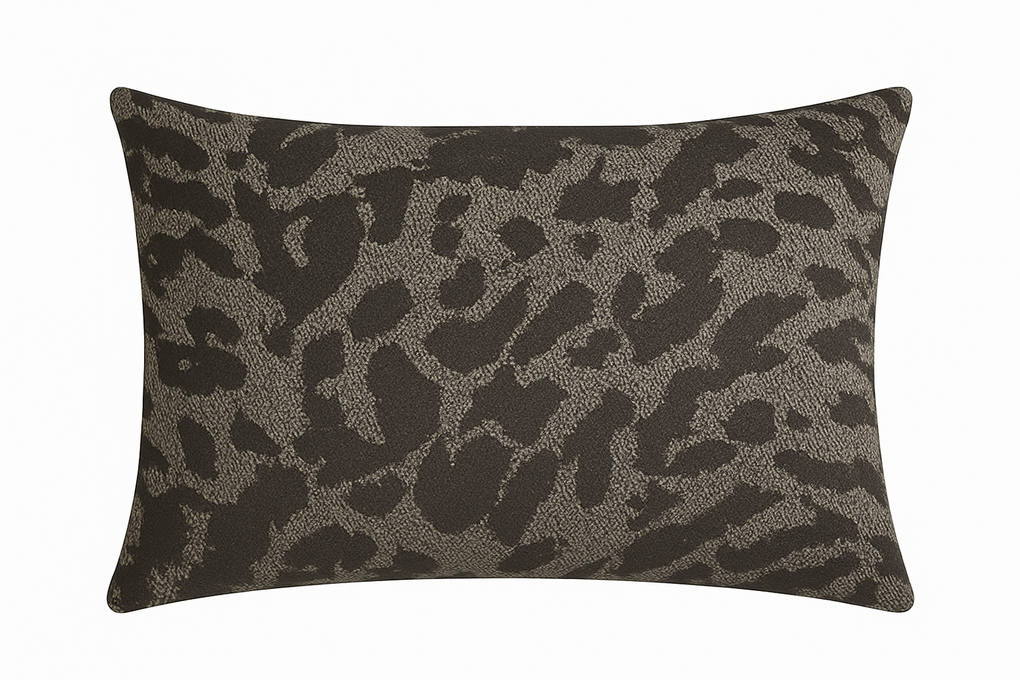 Dekokissen Leo Deisgn in Schwarz/Taupe Jacquard Design von chillisy hergestellt in Deutschland.