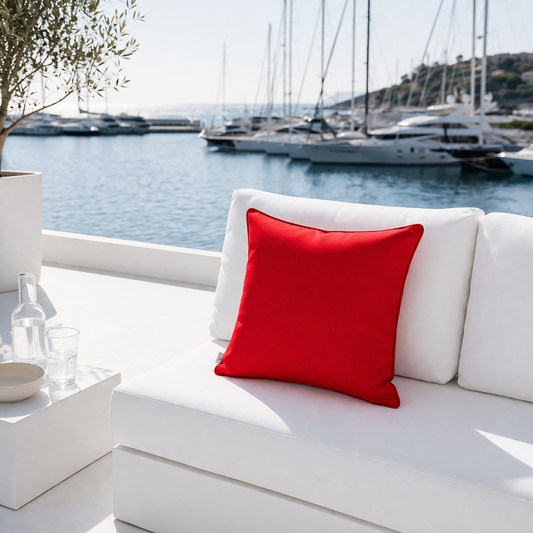 Outdoor Kissen Rot – wetterfest, wasserabweisend & UV-beständig, Made in Germany | chillisy®