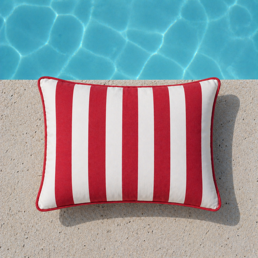 Outdoor Kissen Sunbrella Vision Costa Mumbai – Rot Blockstreifen | chillisy®