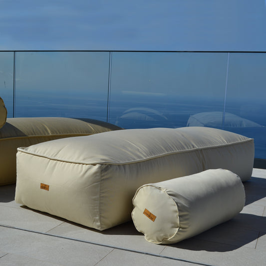 Loungebett mit Nackenrolle, Farbe: Canvas, 200x70x35 cm, Marke: chillisy