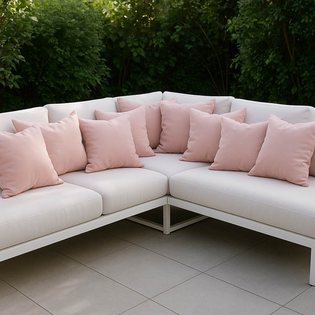 Outdoor-Kissen in der Farbe Rosa von chillisy
