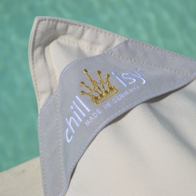 Pool Sitzsack von chillisy in der Farbe Canvas hergestellt in Deutschland.
