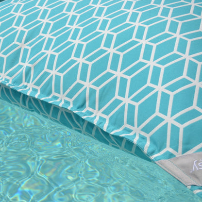 Pool Sitzsack in der Farbe Türkis Weiß von chillisy hergestellt in Deutschland kaufen.