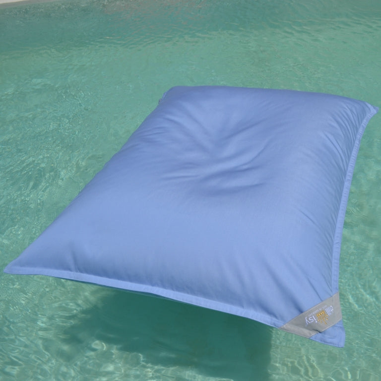 Poolkissen Premium, Pool Sitzsack, Farbe: Hellblau blau, hergestellt von chillisy in Deutschland. 160x120 cm. onlilne kaufen