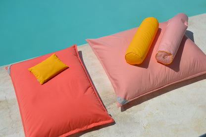 Schwimmnudel Happy Colors Luxus, Farbe: Rosa Gelb. Verwendung: Wasser, Indoor, Outdoor, Yacht. Marke: chillisy, Kollektion: Summertime.