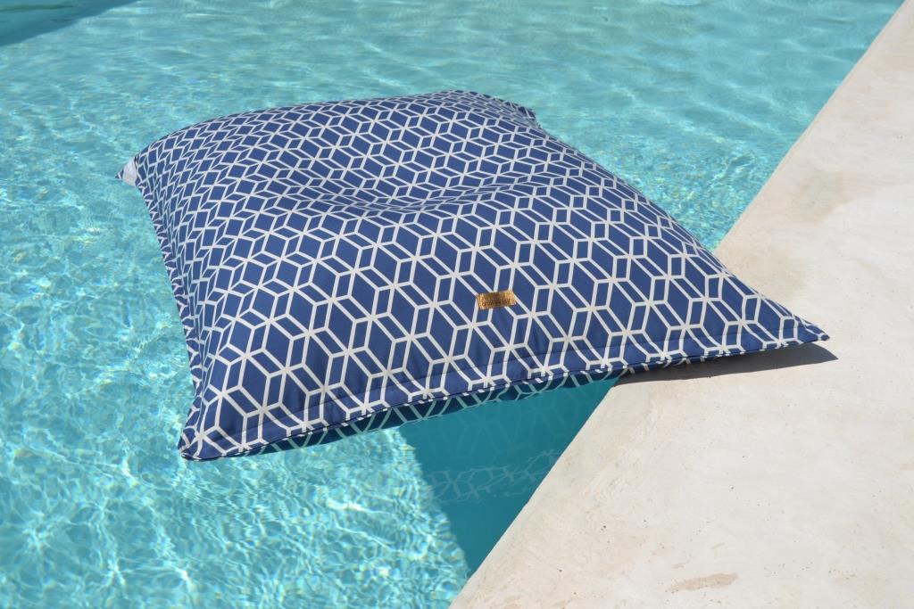 Poolkissen, Pool Sitzsack, Luxus Luftmatratze, Farbe: Türkis, Blau, chillisy, 160x120 cm, schwimmt auf dem Wasser, online kaufen.