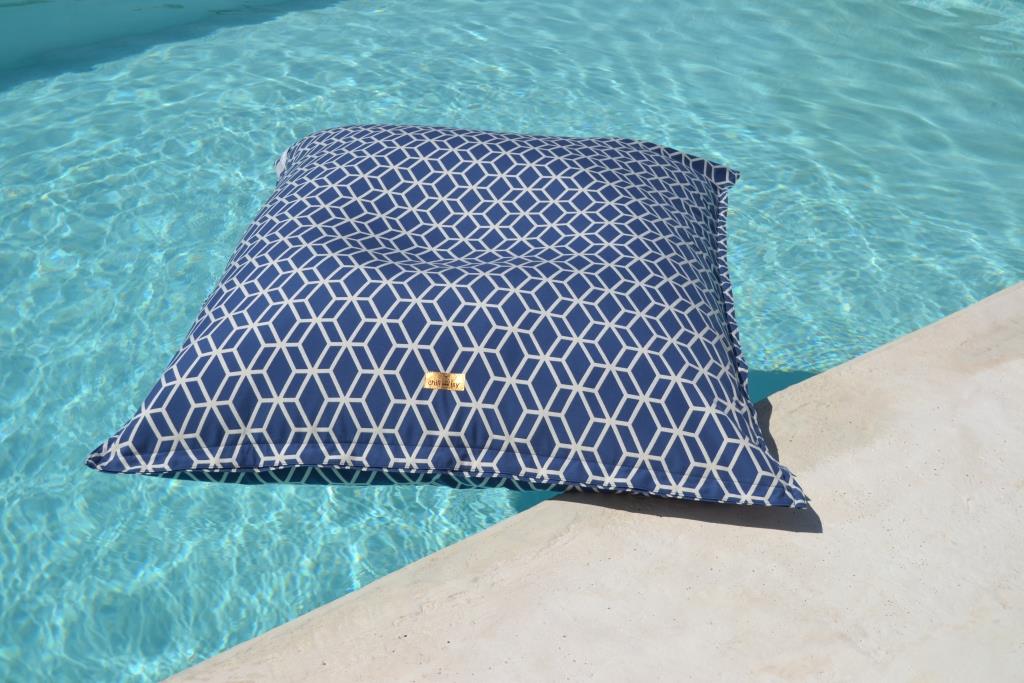 Poolkissen, Pool Sitzsack, Luxus Luftmatratze, Farbe: Türkis, Blau, chillisy, 160x120 cm, schwimmt auf dem Wasser, online kaufen.