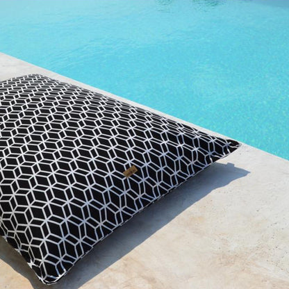Pool Sitzsack Crystal, Farbe: Schwarz / Weiß, schwimmt auf dem Wasser, und an Land als Sitzsack verwenden.