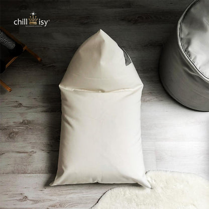 Sitzsack und Liegesack für Kinder, Farbe: Weiß, hergestellt von chillisy in Deutschland. Online kaufen.