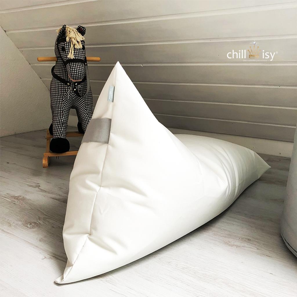 Sitzsack und Liegesack für Kinder, Farbe: Weiß, hergestellt von chillisy in Deutschland. Online kaufen.