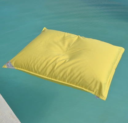 Pool Sitzsack, Luxus Luftmatratze, Wasserliege, Schwimmsack. Farbe: Gelb, Limone. Marke: chillisy. Hergstellt in Deutschland. 