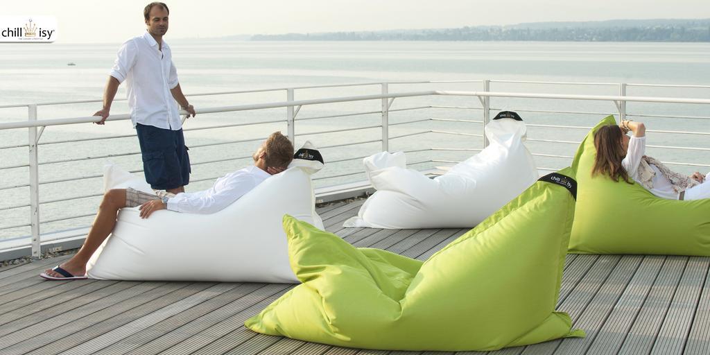 Sitzsack Luxus, Farbe: Tuerkis. Verwendung: Indoor, Outdoor, Yacht. Marke: chillisy, Kollektion: Summertime.