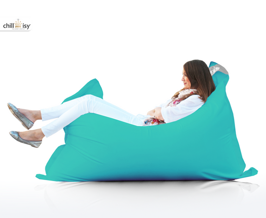 Sitzsack für Outdoor und Indoor, Farbe:  Türkis. In Perfektion hergestellt in Deutschland von chillisy.