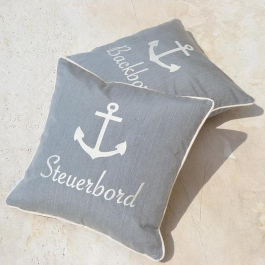 Yacht cushion port steuerbord grey