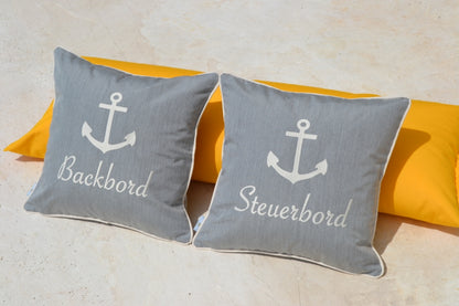 Yachtkissen Backbord Steuerbord Grau