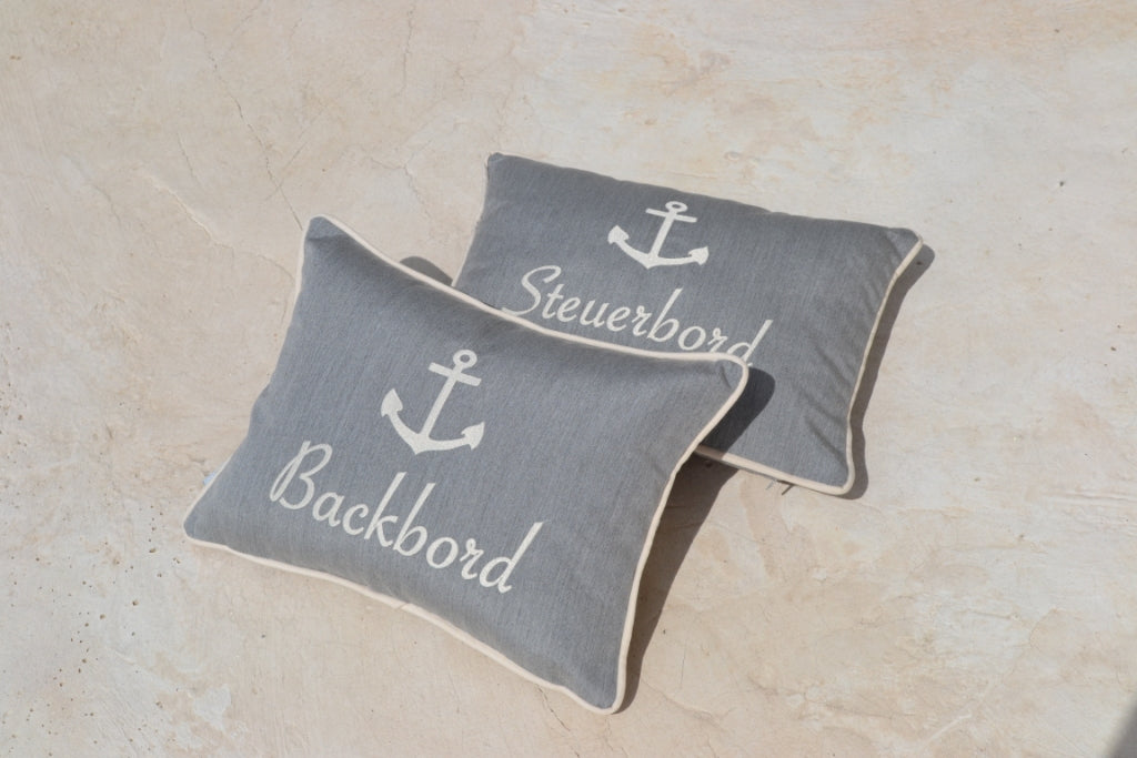 Yacht cushion port steuerbord grey