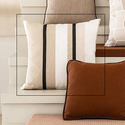 Kissen Sunbrella® Stripes Canyon Beige