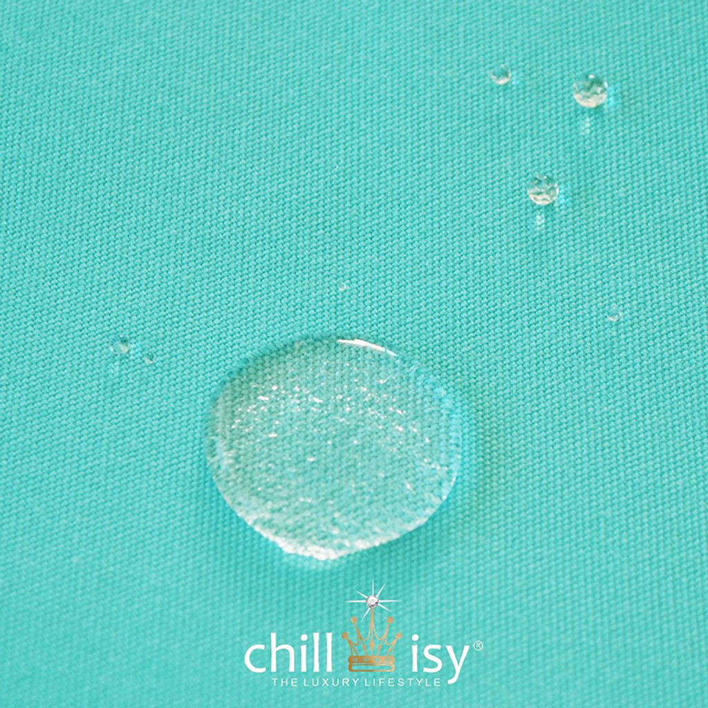 Dekokissen „Keep Calm & Drink Champagne“ – Türkis mit weißer Stickerei 45 x 45 cm