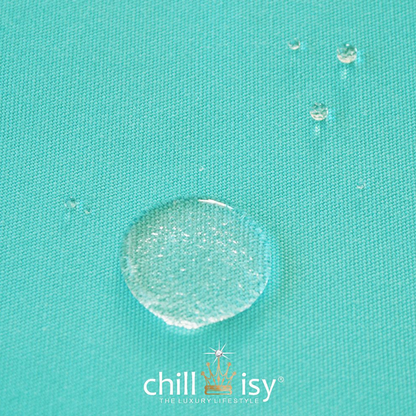 Dekokissen „Keep Calm & Drink Champagne“ – Türkis mit weißer Stickerei 45 x 45 cm