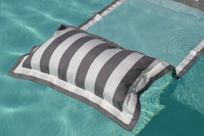 Wasserhängematte YACHT Grau Weiß, nachhaltige Luftmatratze, hergestellt in Deutschland.
