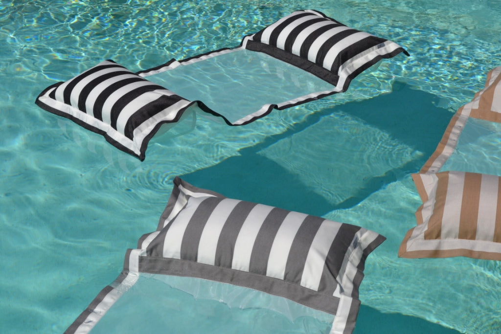 luftmatratzen hängematte Wasserhängematte Pool-Hängematte YACHT Schwarz/Weiß gestreift