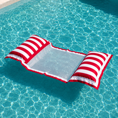Wasserhängematte Pool-Hängematte YACHT Rot-Weiß – Luxus Poolliege aus Stoff | Made in Germany