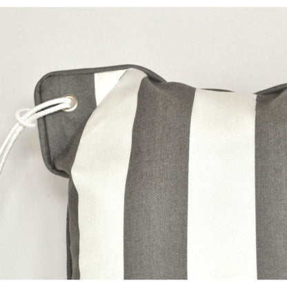 yachtkissen Bootskissen Sunbrella mit Öse & Keder Grau Weiß gestreift – chillisy® Yacht Lifestyle  online kaufen.